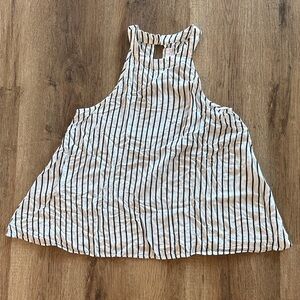 Ava Sky Black and White Striped Tank Top